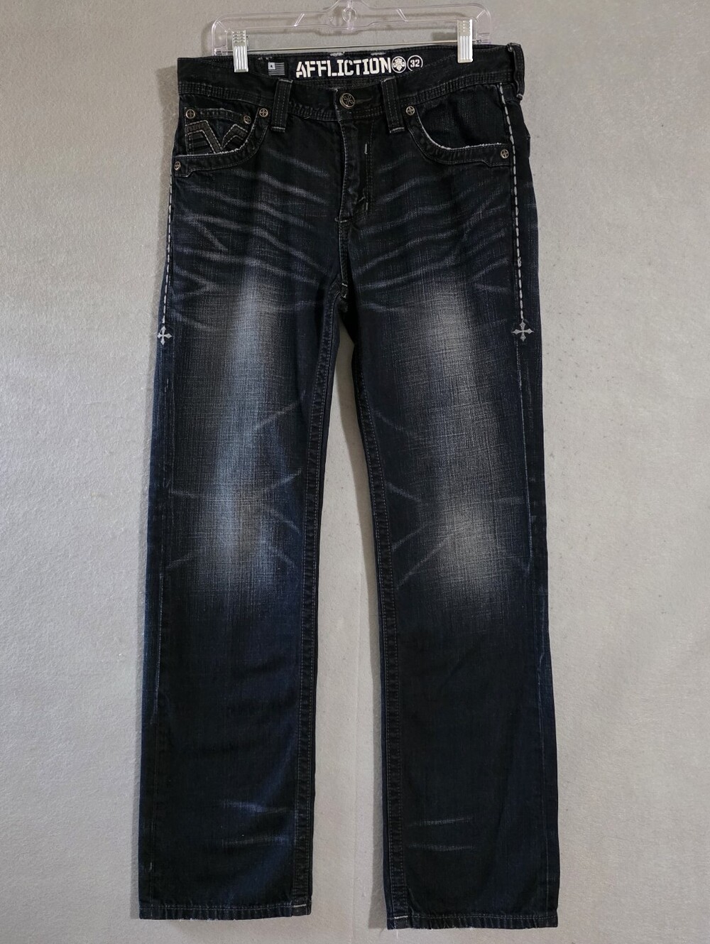 Affliction Mens American Customs Blake Moxie Bootcut Denim Jeans Size 32x32